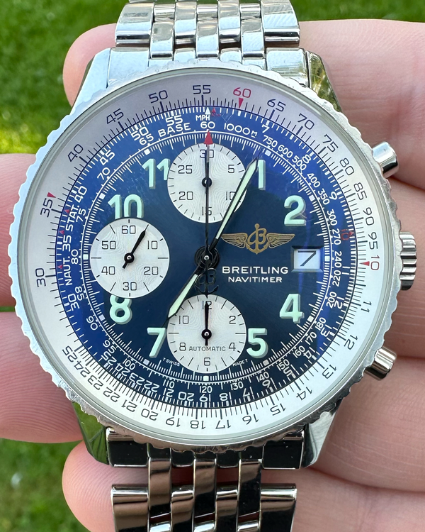 2002 Breitling Navitimer 41MM Black Dial Steel Bracelet (A13322)
