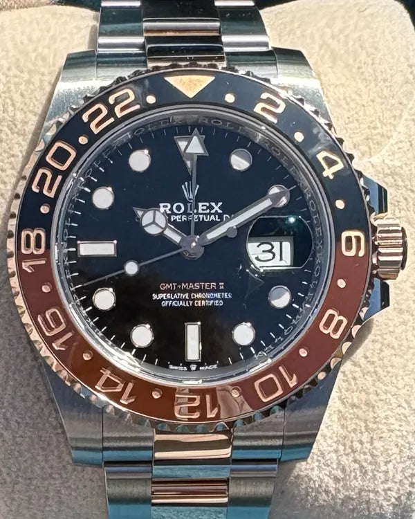 2020 Rolex GMT-Master II "Rootbeer" 40MM Black Dial Two-Tone Oyster Bracelet (126711CHNR)