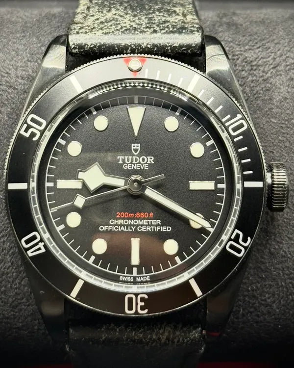 No Reserve - 2021 Tudor Black Bay Heritage Dark 41MM Black Dial Leather Strap (79230DK)