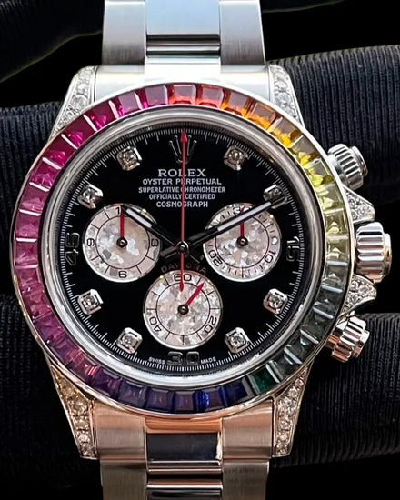 Rolex Cosmograph Daytona 40MM Aftermarket Black Dial Oyster Bracelet (116520)