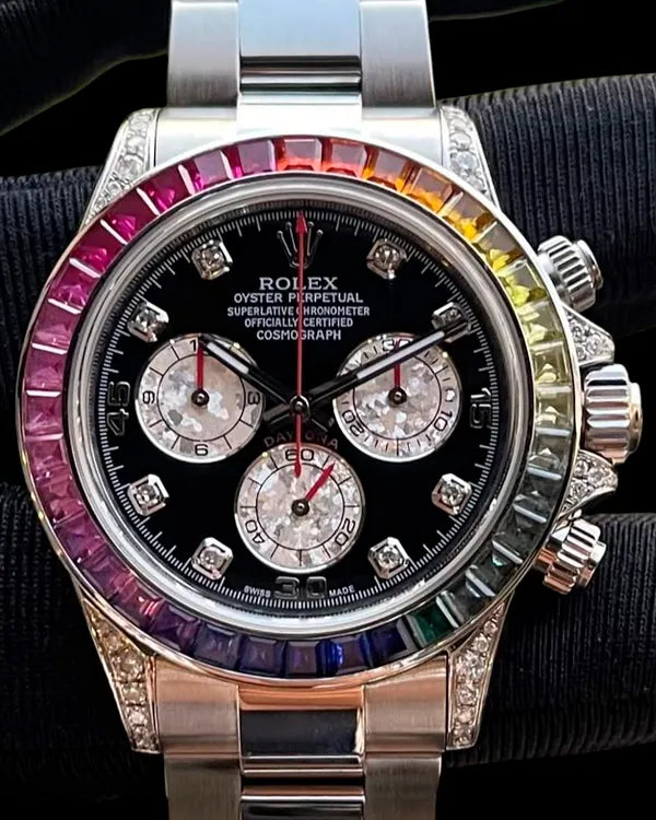 Rolex Cosmograph Daytona 40MM Aftermarket Black Dial Oyster Bracelet (116520)