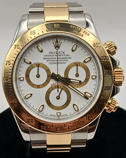 2008 Rolex Cosmograph Daytona 40MM White Dial Two-Tone Oyster Bracelet (116523)
