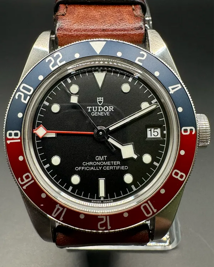 2021 Tudor Black Bay GMT "Pepsi" 41MM Black Dial Leather Strap (79830RB)