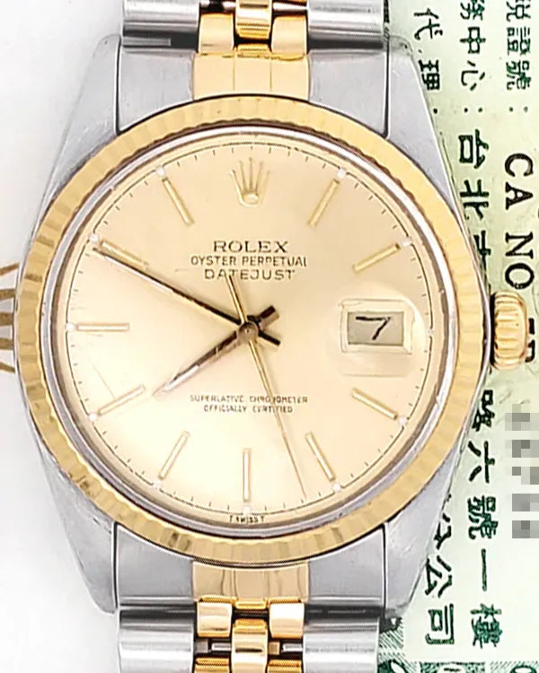 Rolex Datejust 36MM Champagne Dial Two-Tone Jubilee Bracelet (16013)