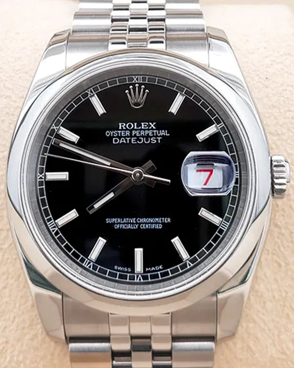 2008 Rolex Datejust 36MM Black Dial Jubilee Bracelet (116200)