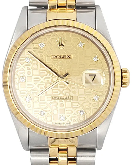 Rolex Datejust 36MM Champagne "Jubilee Motif" Dial Two-Tone Jubilee Bracelet (16233)