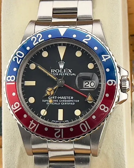 Rolex GMT-Master "Pepsi" 40MM Black Dial Oyster Bracelet (16750)