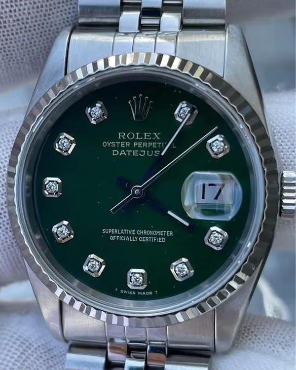 Rolex Datejust 36MM Aftermarket Green Dial Jubilee Bracelet (16234)