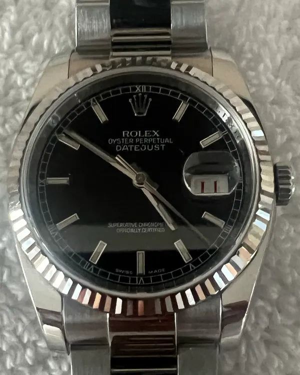 Rolex Datejust 36MM Black Dial Oyster Bracelet (116234)