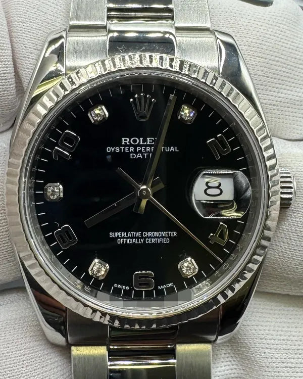 2010 Rolex Oyster Perpetual Date 34MM Black Dial Oyster Bracelet (115234)