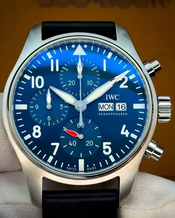 2022 IWC Schaffhausen Pilot 41MM Blue Dial Leather Strap (IW388101)