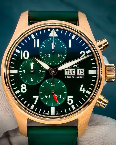 2023 IWC Schaffhausen Pilot Chronograph 41MM Green Dial Rubber Strap (IW388110)