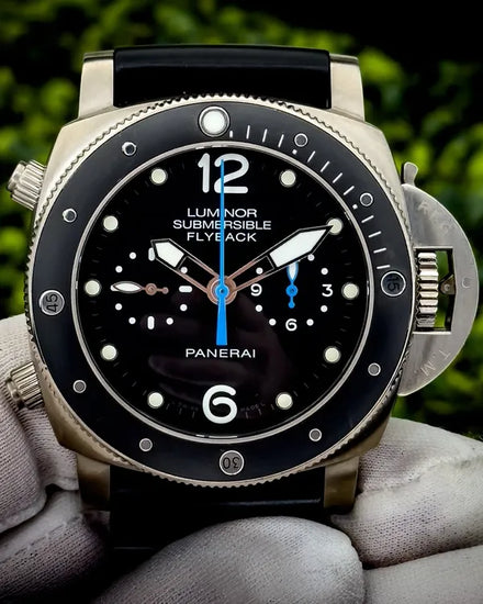 2018 Panerai Submersible Flyback Chronograph 1950 3 Days 47MM Black Dial Rubber Strap (PAM00615)