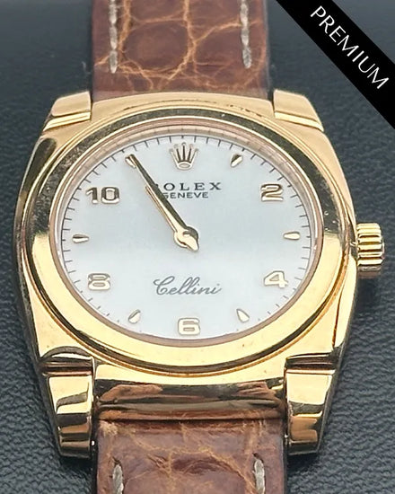 No Reserve - 2008 Rolex Cellini Ladies 26MM White Dial Leather Strap (5310/5)