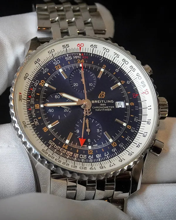 Breitling Navitimer GMT 46MM Blue Dial Steel Bracelet (A24322121C2A1)