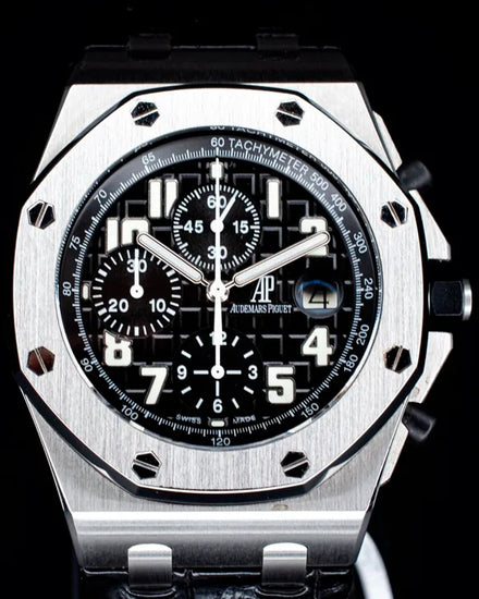 2007 Audemars Piguet Royal Oak Offshore Chronograph 42MM Black Dial Leather Strap (26020ST)