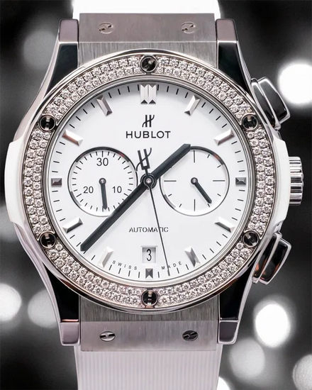 Hublot Classic Fusion Chronograph 42MM White Dial Rubber Strap (541.NE.2010.LR.1104)