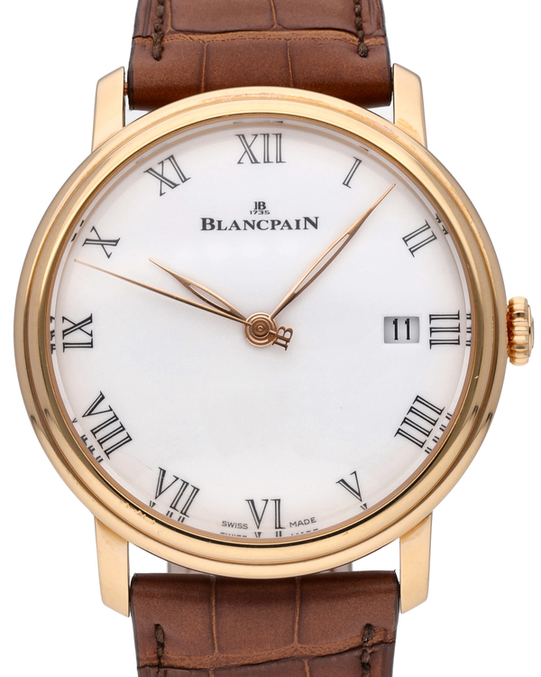 Blancpain Villeret 42MM White Dial Leather Strap (6630-3631-55B)