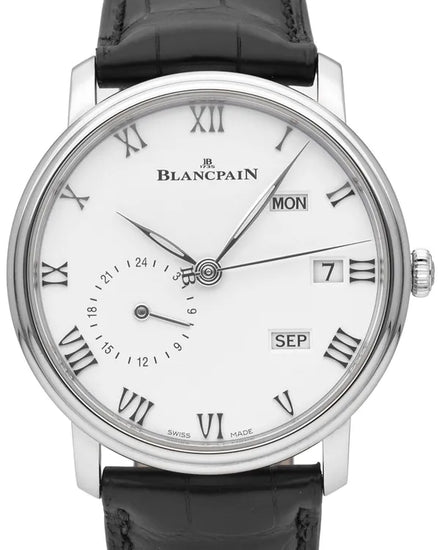Blancpain Villeret Quantième Annuel GMT 40MM White Dial Leather Strap (6670-1127-55B)