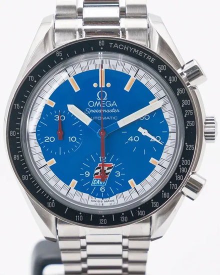 Omega Speedmaster Reduced "Schumacher Cart" S.E. 39MM Blue Dial Steel Bracelet (3510.80.00)
