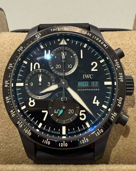 2025 IWC Schaffhausen Pilot Mercedes-AMG Petronas F1 Chronograph 41MM Black Dial Rubber Strap (IW388306)