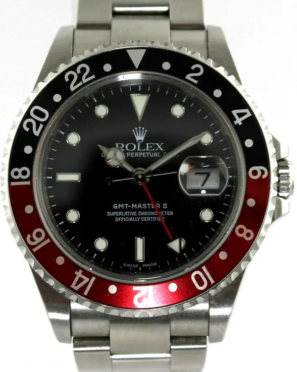 2004 Rolex GMT-Master II "Coke" 40MM Black Dial Oyster Bracelet (16710)