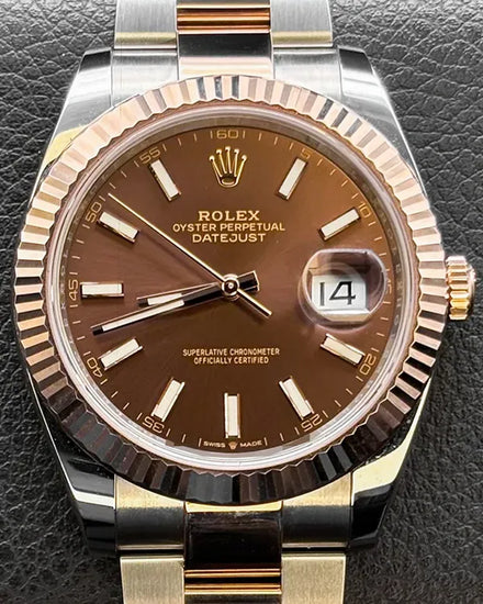 2024 Rolex Datejust 41MM Chocolate Dial Two-Tone Oyster Bracelet (126331)