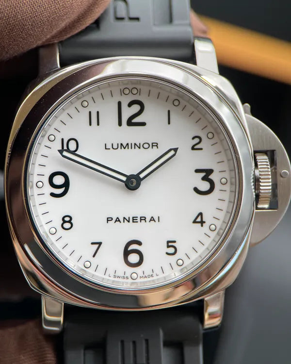 2006 Panerai Luminor Base 44MM White Dial Rubber Strap (PAM00114)
