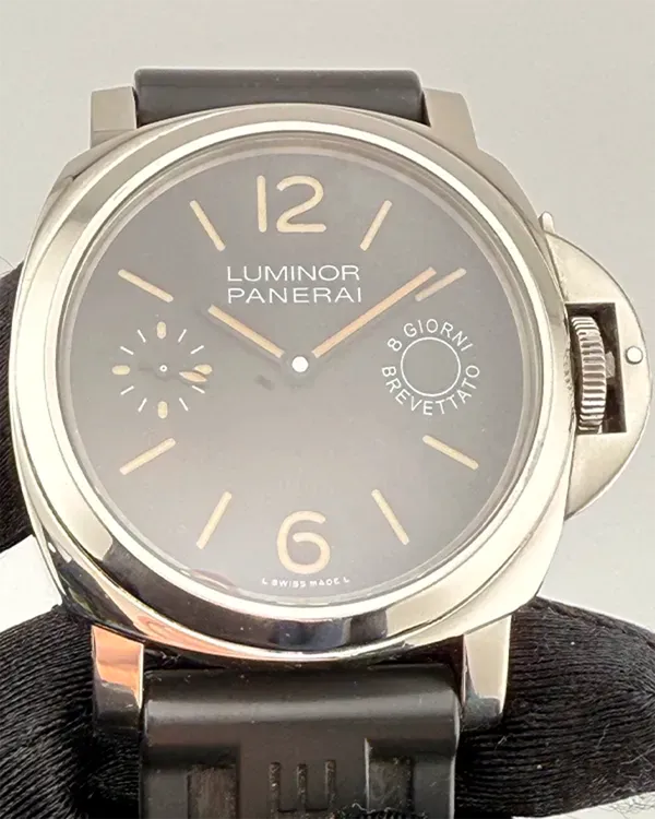 Panerai Luminor Marina 8 Days 44MM Black Dial Rubber Strap (PAM00590)