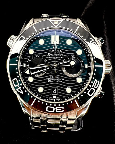 2022 Omega Seamaster Diver 300M Chronograph 44MM Black Dial Steel Bracelet (210.30.44.51.01.001)