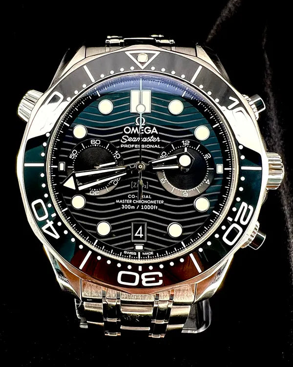 2022 Omega Seamaster Diver 300M Chronograph 44MM Black Dial Steel Bracelet (210.30.44.51.01.001)