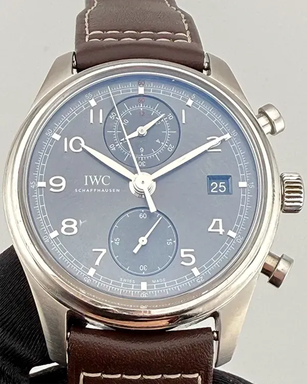 IWC Schaffhausen Portugieser Chronograph 42MM Grey Dial Leather Strap (IW390404)
