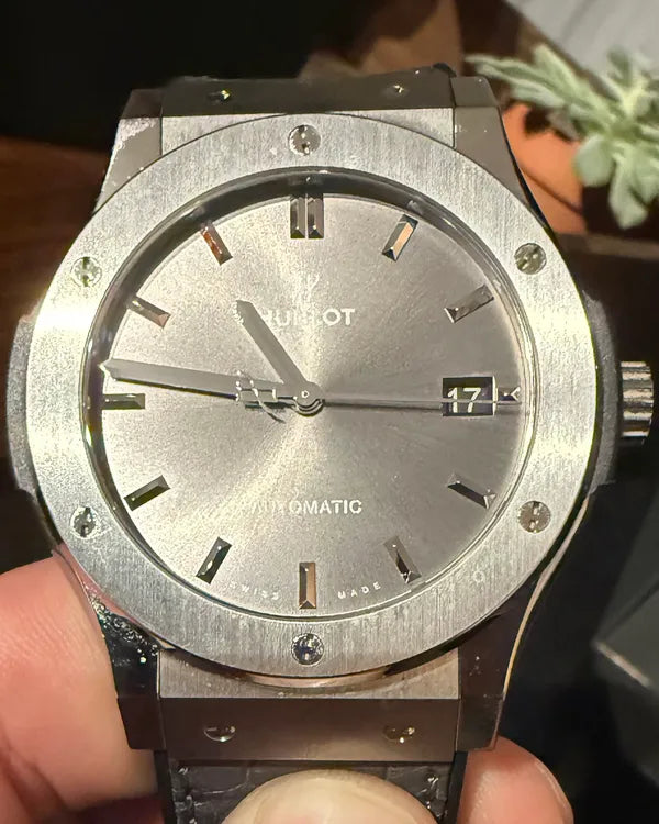 Hublot Classic Fusion Racing 45MM Grey Dial Leather Strap (511.NX.7071.LR)