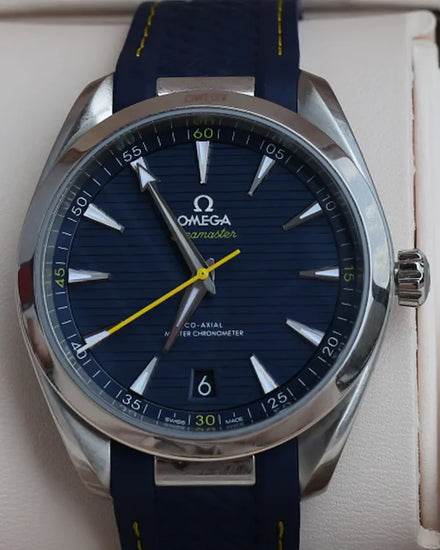 2025 Omega Seamaster Aqua Terra 150M Armand "Mondo" Duplantis 41MM Blue Dial Rubber Strap (220.12.41.21.03.009)