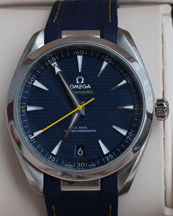 2025 Omega Seamaster Aqua Terra 150M Armand "Mondo" Duplantis 41MM Blue Dial Rubber Strap (220.12.41.21.03.009)
