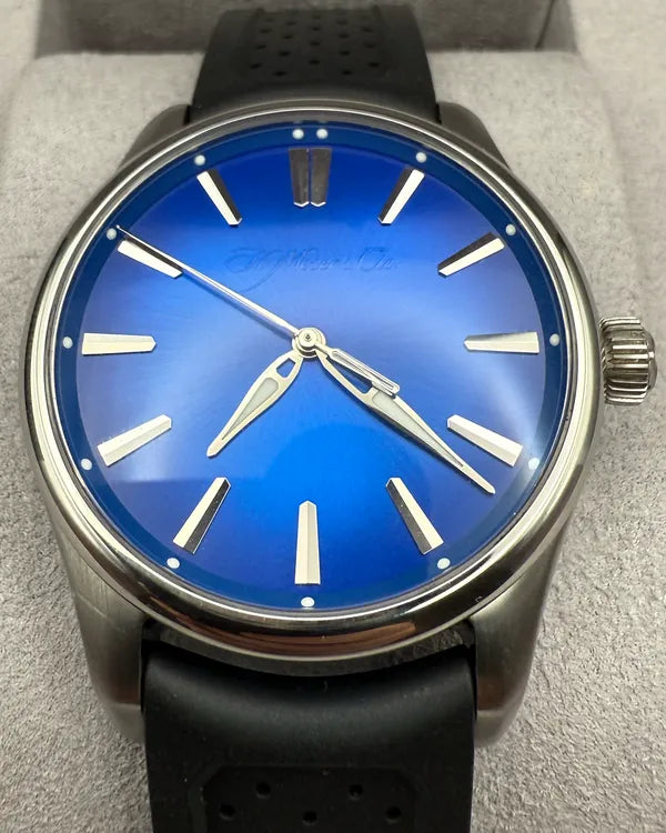 2024 H. Moser & Cie. Pioneer 40MM Blue Dial Rubber Strap (3200-1217)