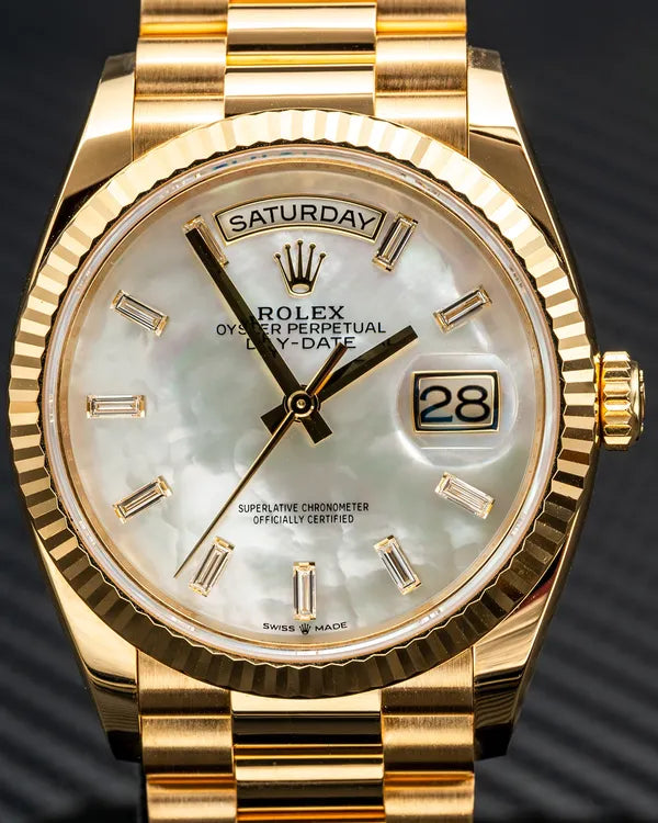 2024 Rolex Day-Date 36MM Mother of Pear Dial Yellow Gold President Bracelet (128238)