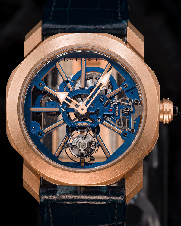 Bvlgari Octo Roma Tourbillon Sapphire L.E. 44MM Skeleton Dial Leather Strap (103157)