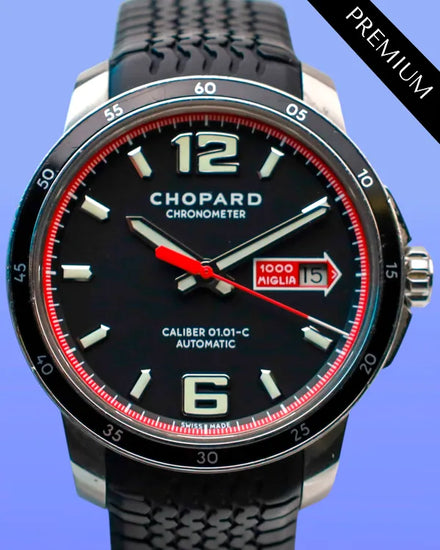 No Reserve- Chopard Mille Miglia GTS 43MM Black Dial Rubber Strap (168565-3001)