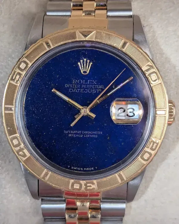 1991 (X Serial) Rolex Datejust Turn-O-Graph 36MM Aftermarket Lapis Lazuli Dial Two-Tone Jubilee Bracelet (16263)
