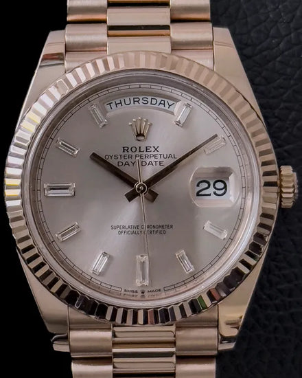 2016 Rolex Day-Date 40MM Sundust Dial Rose Gold President Bracelet (228235)