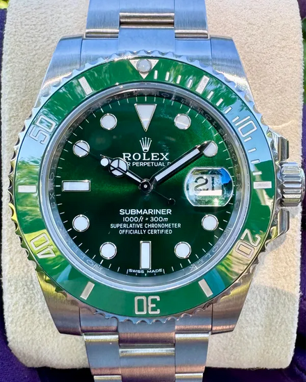 2019 Rolex Submariner Date "Hulk" 40MM Green Dial Oyster Bracelet (116610LV)