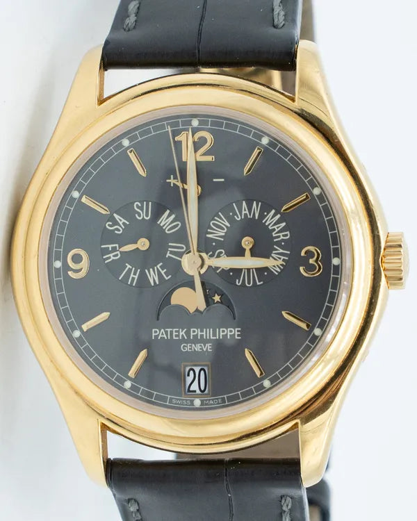 Patek Philippe Annual Calendar 39MM Grey Dial Leather Strap (5146J-010)