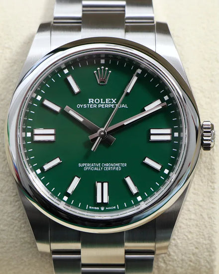 2022 Rolex Oyster Perpetual 41MM Green Dial Oyster Bracelet (124300)