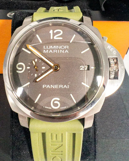 2014 Panerai Luminor Marina 1950 3 Days 44MM Brown Dial Rubber Strap (PAM00351)