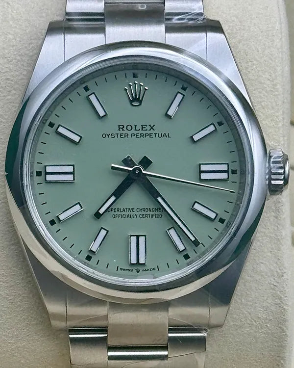 2025 Rolex Oyster Perpetual 41MM Pistachio Dial Oyster Bracelet (134300)