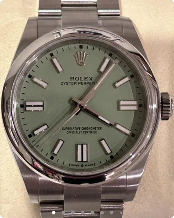 2025 Rolex Oyster Perpetual 41MM Pistachio Dial Oyster Bracelet (134300)