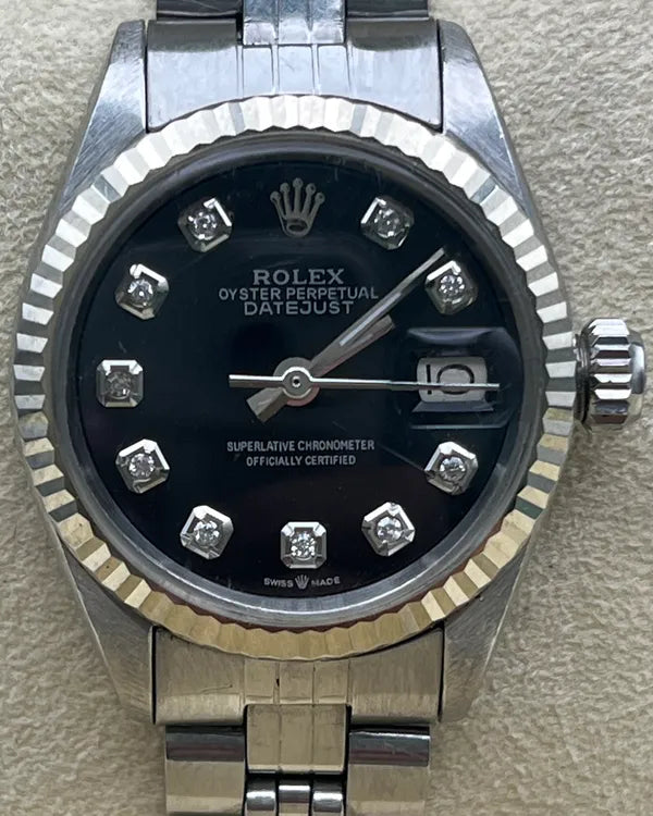 Rolex Lady-Datejust 26MM Aftermarket Black Dial Jubilee Bracelet (6917)