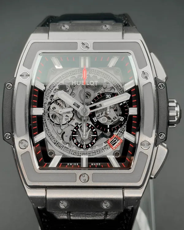 2014 Hublot Spirit Of Big Bang 45MM Skeleton Dial Leather Strap (601.NX.0173.LR)
