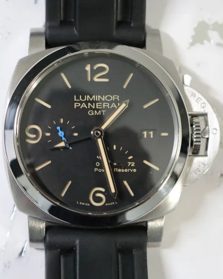 2018 Panerai Luminor Marina 1950 3 Days GMT 44MM Black Dial Rubber Strap (PAM01321)